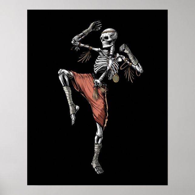 Affiche Muay Thai Skeleton (Devant)