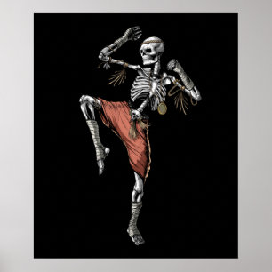 Affiche Muay Thai Skeleton
