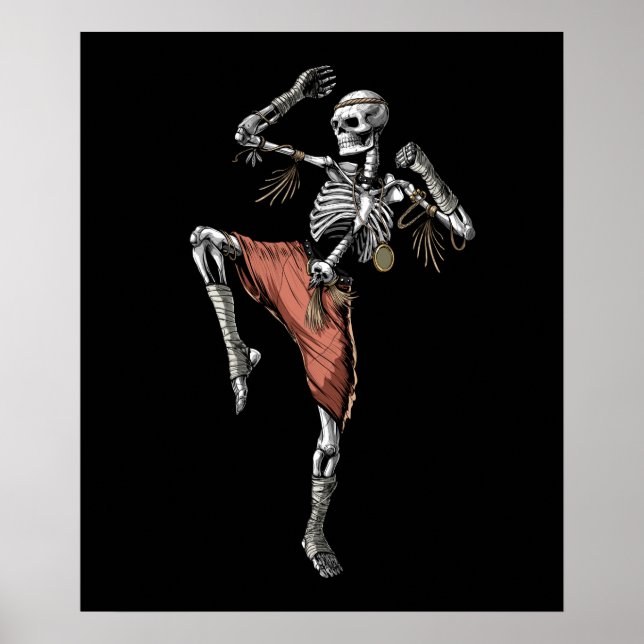 Affiche Muay Thai Skeleton (Devant)