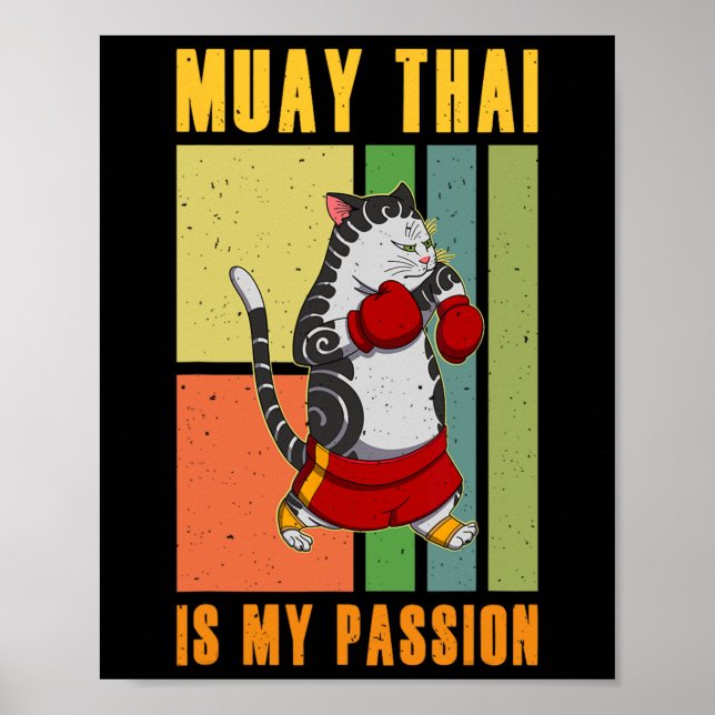 Affiche Muay Thai Thailand Fist Ring Knee Fighter Techniqu (Devant)