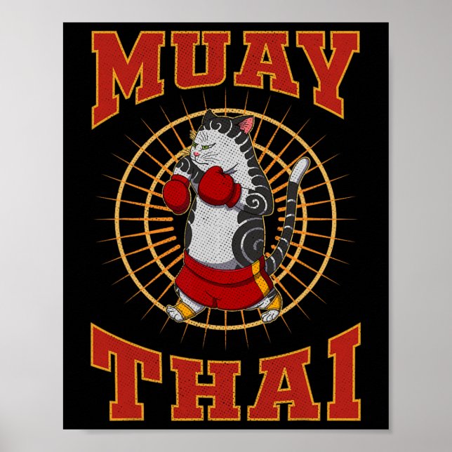 Affiche Muay Thai Thailand Fist Ring Knee Fighter Techniqu (Devant)