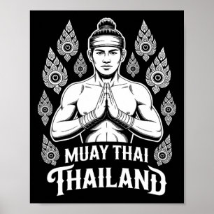 Affiche Muay Thai Thaïlande Vintage Entraînement de Combat