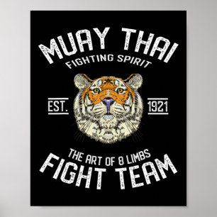 Affiche Muay Thai Tiger Boxe Thaïlandaise Kickboxing