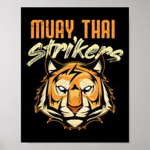 Affiche Muay Thai Tiger Boxe Thaïlandaise Thaïlande Kickbo