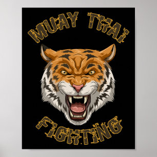 Affiche Muay Thai Tiger - Cadeau de boxe thaïlandaise et k
