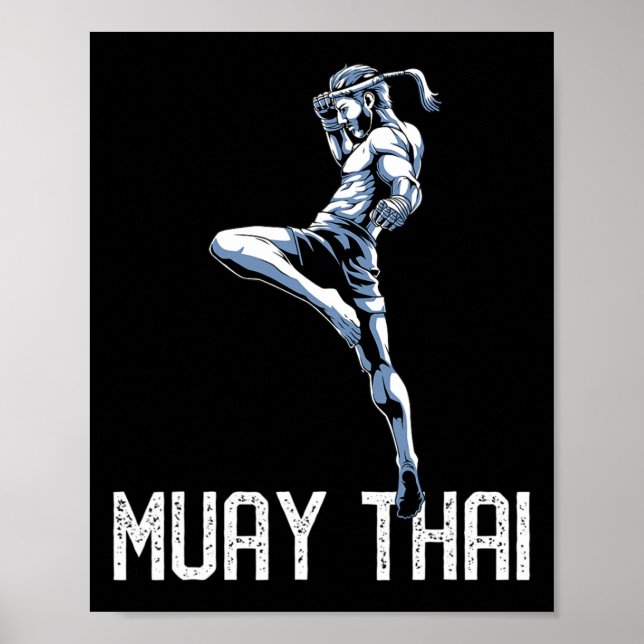 Affiche Muay Thai Tiger - Nak Muay, Cadeau de Kickboxing  (Devant)
