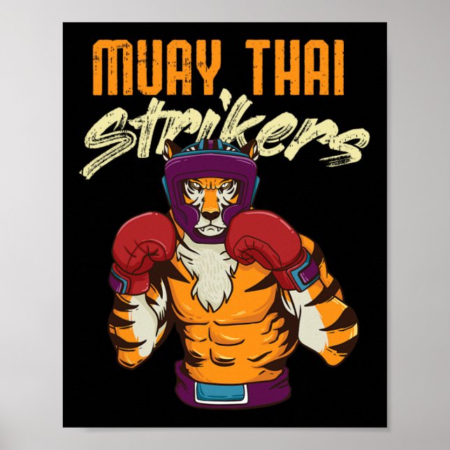 Affiche Muay Thai Tiger Thai Boxing Thaïlande Kickboxing 1 (Devant)