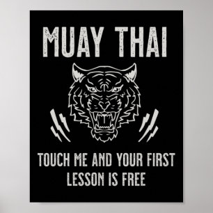 Affiche Muay Thai Touch Me Et Votre Première Leçon Est Gra