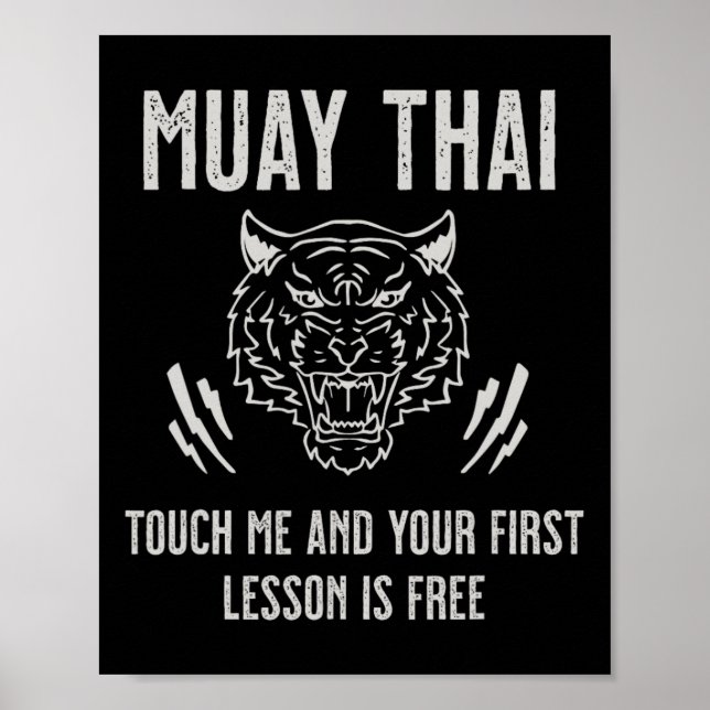 Affiche Muay Thai Touch Me Et Votre Première Leçon Est Gra (Devant)
