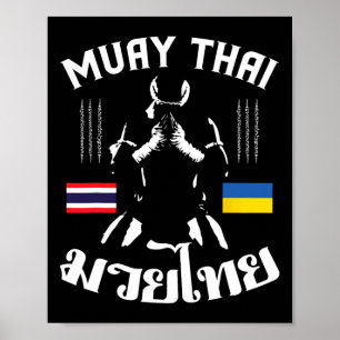 Affiche Muay Thai Ukraine Arts Martiaux Ukrainiens Boxe Th