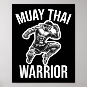 Affiche Muay Thai Warrior Boxing Fighting Martial Arts Com
