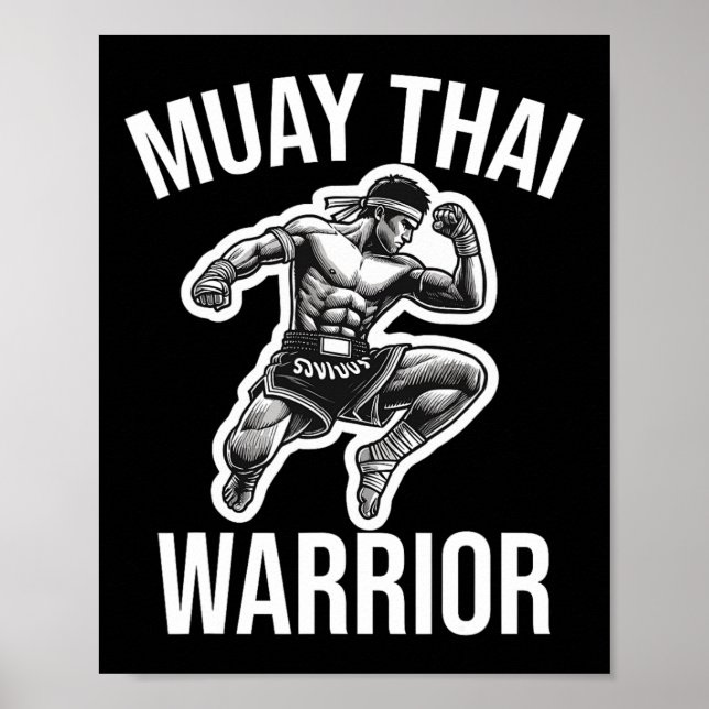 Affiche Muay Thai Warrior Boxing Fighting Martial Arts Com (Devant)