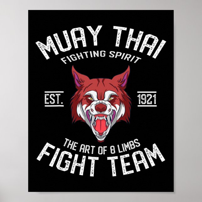 Affiche Muay Thai Wolf - Boxe Thaïlandaise et Kickboxing  (Devant)