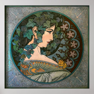Affiche Mucha - Art nouveau lierre