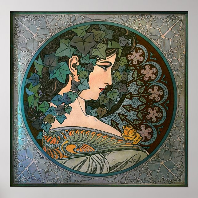 Affiche Mucha - Art nouveau lierre (Devant)