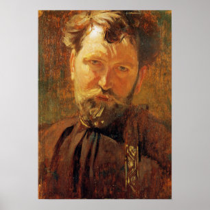 Affiche Mucha - Autoportrait