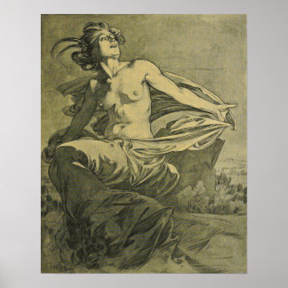 Affiche Mucha - Avril Cocorico