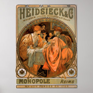 Affiche Mucha - Heidsieck And Co 1901