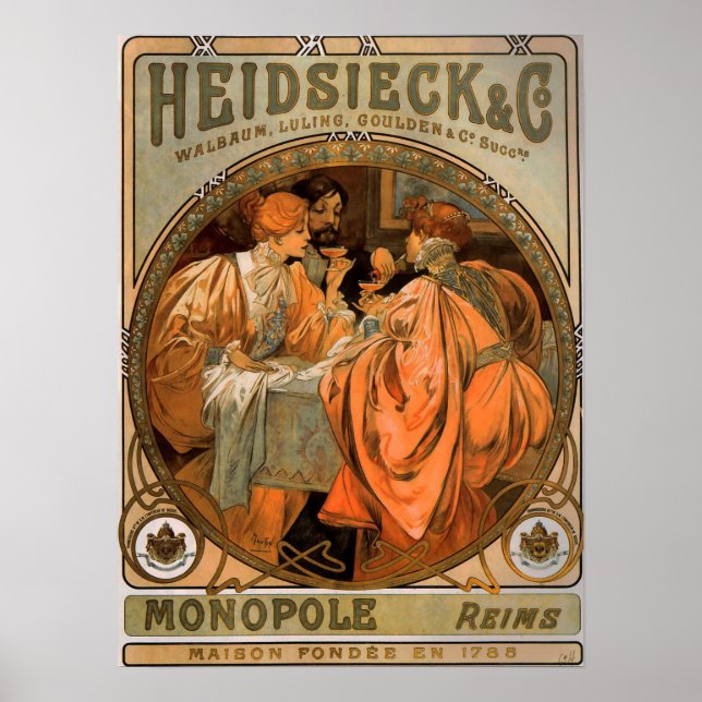 Affiche Mucha - Heidsieck And Co 1901 (Devant)