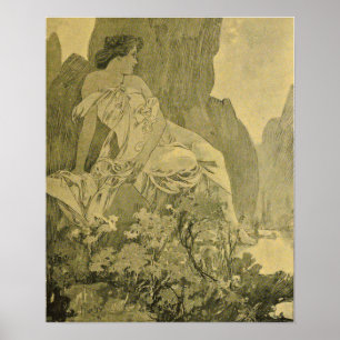 Affiche Mucha - Juillet Cocorico