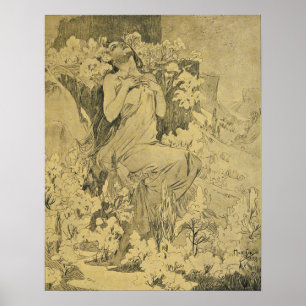 Affiche Mucha - Mai Cocorico