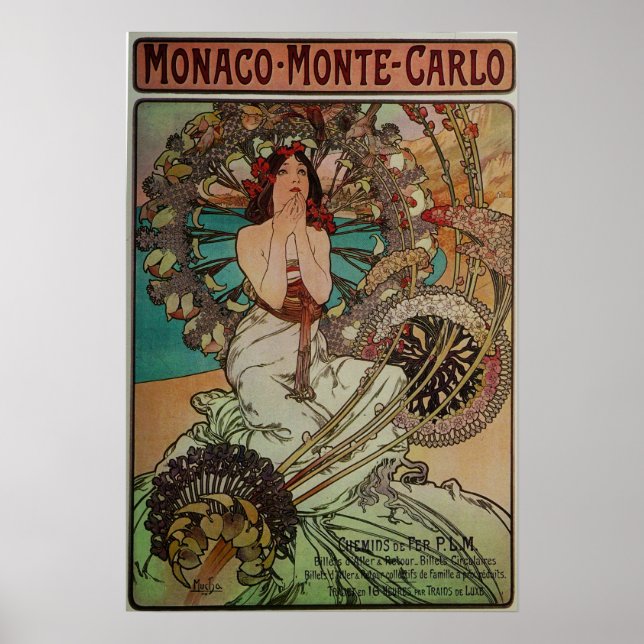 Affiche Mucha - Monaco Monte Carlo (Devant)