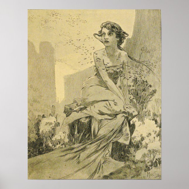 Affiche Mucha - Octobre Cocorico (Devant)