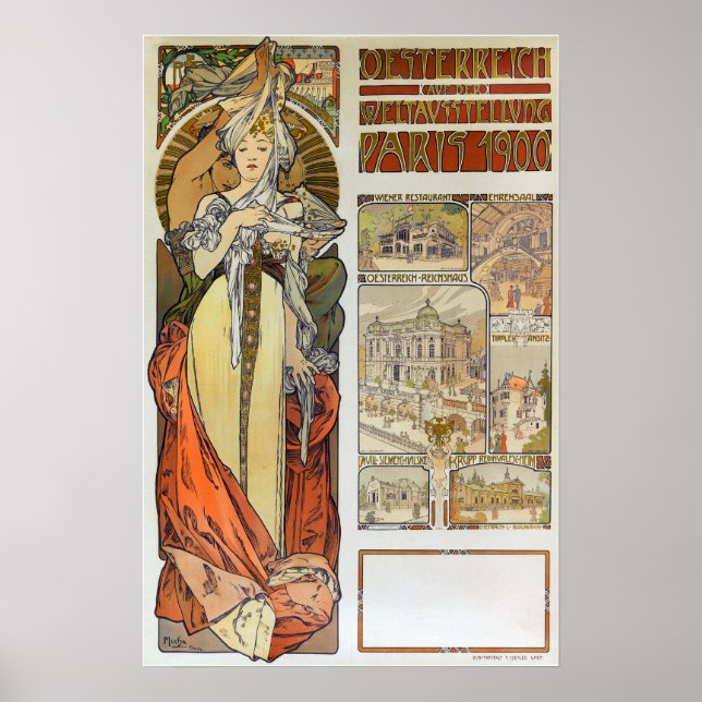 Affiche Mucha - Pavillon autrichien Paris 1900 (Devant)