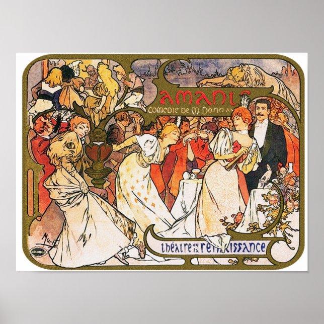 Affiche Mucha Poster: Amants (Devant)