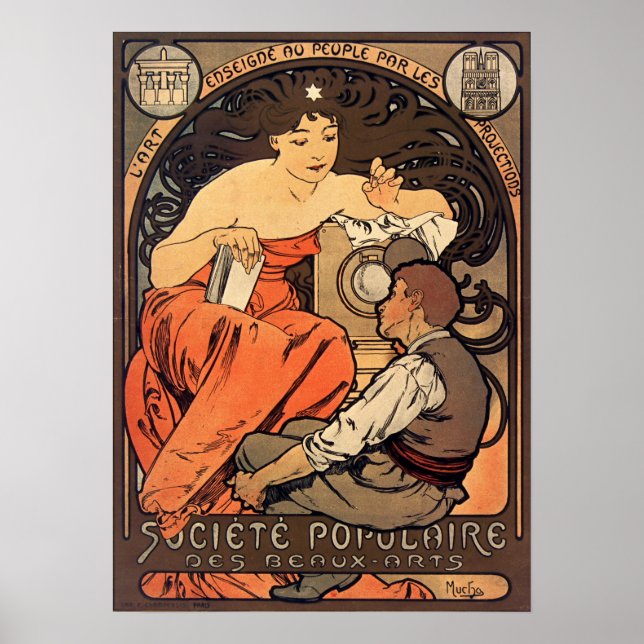 Affiche Mucha - Société Populaire Des Beaux-Arts (Devant)