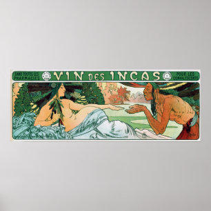 Affiche Mucha - Un homme inca et la déesse Incas Wellcome