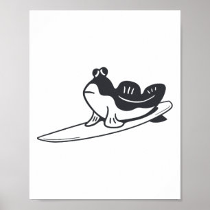 Affiche Mudskipper est en train de surfer. Design minimali