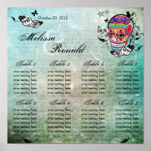 Affiche Muerte Day of Dead Calaveras Sugar Skull Art