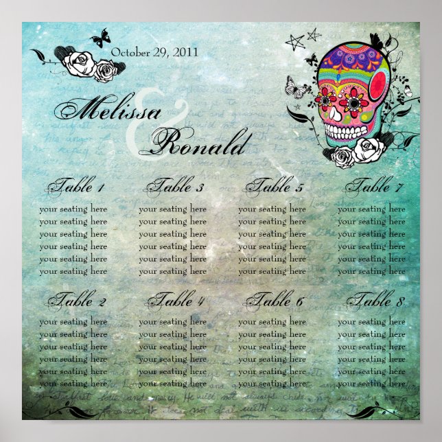 Affiche Muerte Day of Dead Calaveras Sugar Skull Art (Devant)