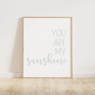 Affiche Muet Pastel Bleu Vous Êtes Mon Soleil