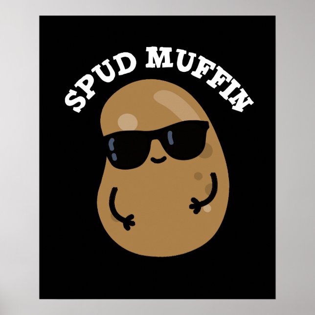 Affiche Muffin Pud Funny Potato Pun Dark BG (Devant)
