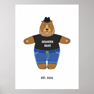 Affiche Mug cadeau spécial pour la fête des pères Ourson P