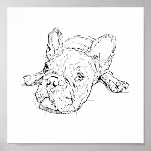 Affiche Mug Chien Bouledogue Français Mignon, Cadeau pour 