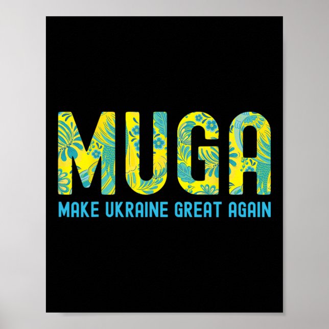 Affiche Muga Make Ukraine Great Again Support Funny Saying (Devant)