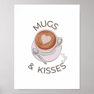 Affiche Mugs & Baisers"Impression murale minimaliste