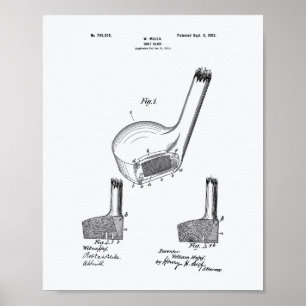 Affiche Mules Golf Club 1902 Patent Art - Livre blanc