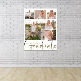 Affiche Multi Photo Collage Moderne Script de Graduation