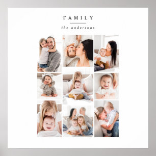 Affiche multi photo family modern holiday card