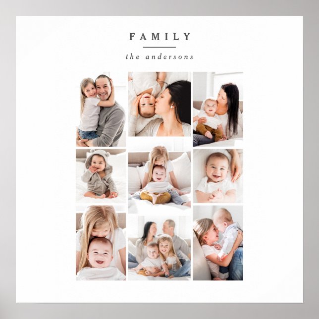 Affiche multi photo family modern holiday card (Devant)