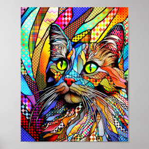 Affiche Multicolor Cat 711 motif