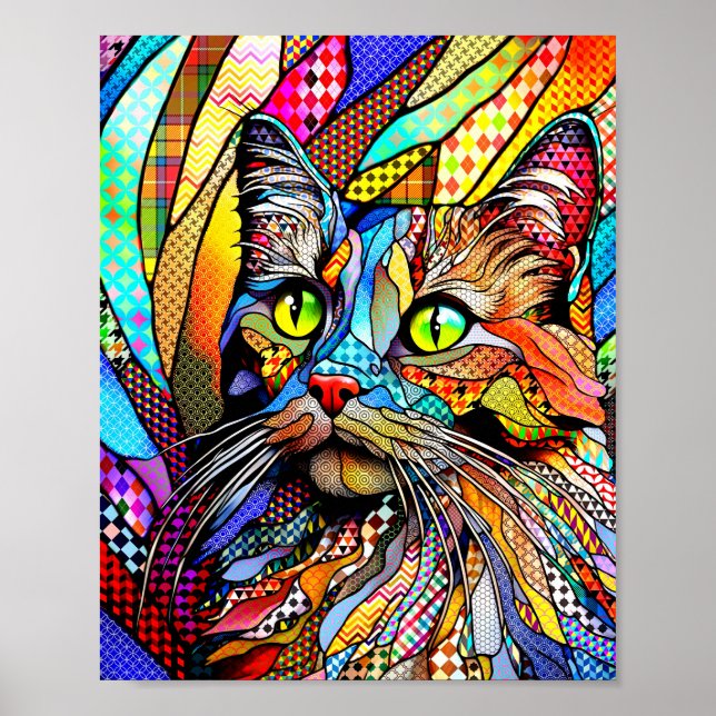 Affiche Multicolor Cat 711 motif (Devant)