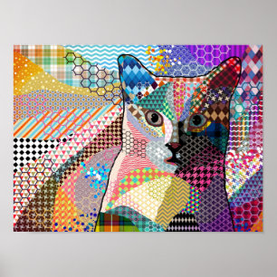 Affiche Multicolor Chat 676 Motif