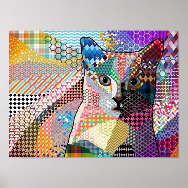 Affiche Multicolor Chat 676 Motif (Devant)