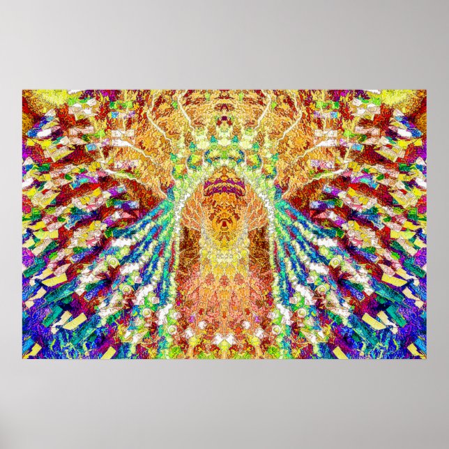 Affiche Multicolor dynamique Psychédélique Abstraite (Devant)