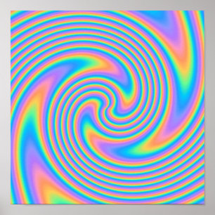 Affiche Multicolor Psychedelic Twist Swirl Motif.
